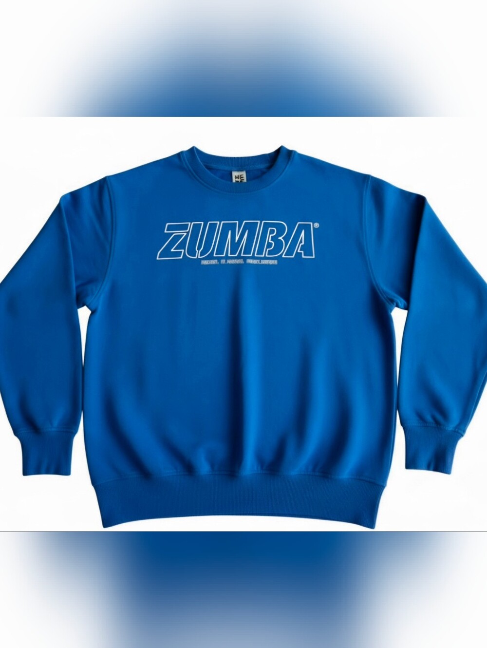 ​Official Zumba Wear Royal Blue Graphic Crewneck long sleeve pullover - Size SM